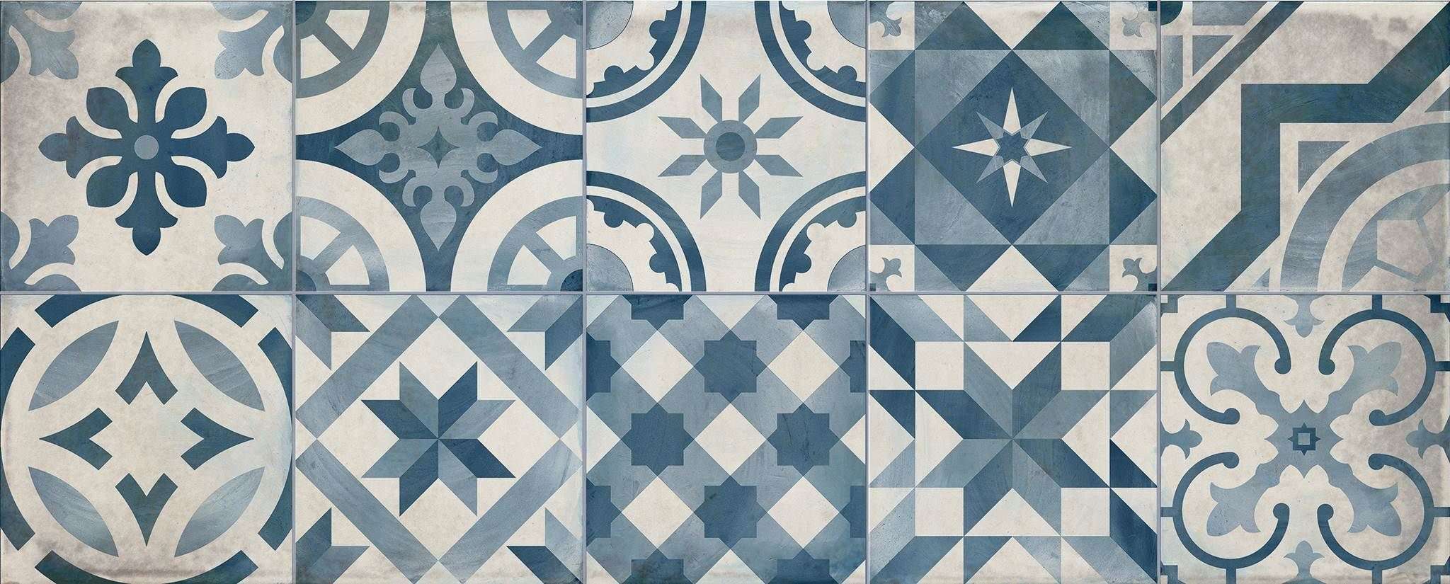 Декоративные элементы Cifre Decor Montblanc Blue, цвет синий, поверхность глянцевая, прямоугольник, 200x500