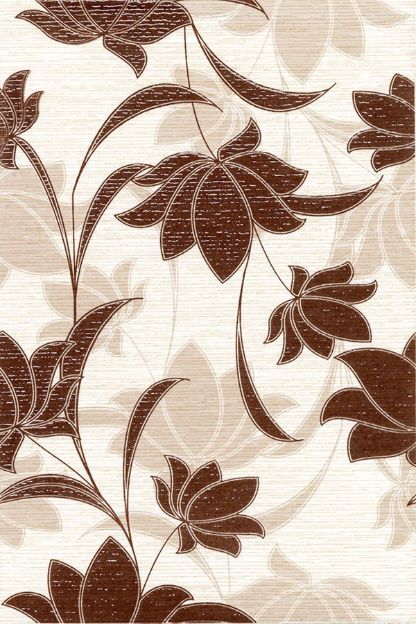 Декоративные элементы Terracotta Декор Laura Flowers Шоколадный, цвет коричневый, поверхность глянцевая, прямоугольник, 200x300