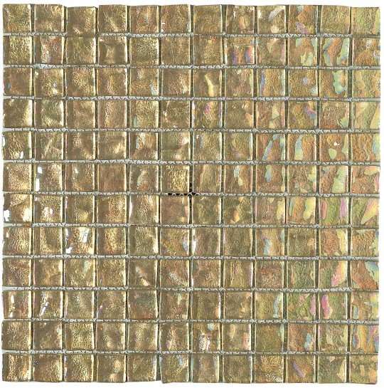 Мозаика Dune Glass Mosaics Cayman Champange 185643, цвет жёлтый, поверхность глянцевая, квадрат, 298x298