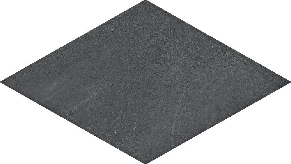 Керамическая плитка Marca Corona Chalk Dark RMB E757, цвет чёрный тёмный, поверхность матовая, ромб, 187x324