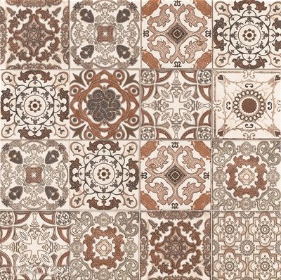 Декоративные элементы Ceranosa Decor Samarkanda, цвет коричневый, поверхность глянцевая, квадрат, 450x450