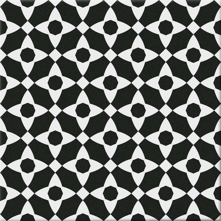 Керамогранит Cifre Manila Hidra White, цвет чёрно-белый, поверхность матовая, квадрат, 200x200