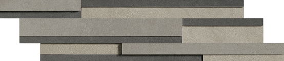 Декоративные элементы Floor Gres Industrial Sage-Plomb-Steel Mod.Lis.3D Soft 739190, цвет серый чёрный, поверхность матовая 3d (объёмная), , 150x600