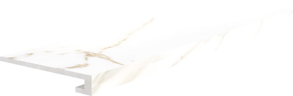 Ступени Cerdomus Calacatta Gradino C.Retta Puro 66772, цвет белый, поверхность матовая, прямоугольник с капиносом, 330x1200