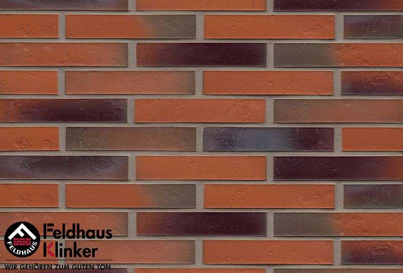 Клинкер Feldhaus Klinker Accudo Terreno Bluastro R715DF14, цвет оранжевый, поверхность матовая, под кирпич, 52x240