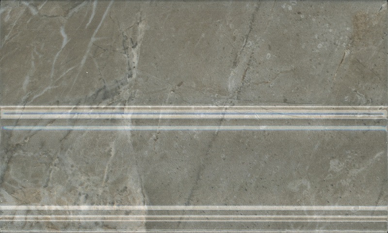 Бордюры Kerama Marazzi Кантата плинтус серый глянцевый FMB034, цвет серый, поверхность глянцевая, прямоугольник, 150x250