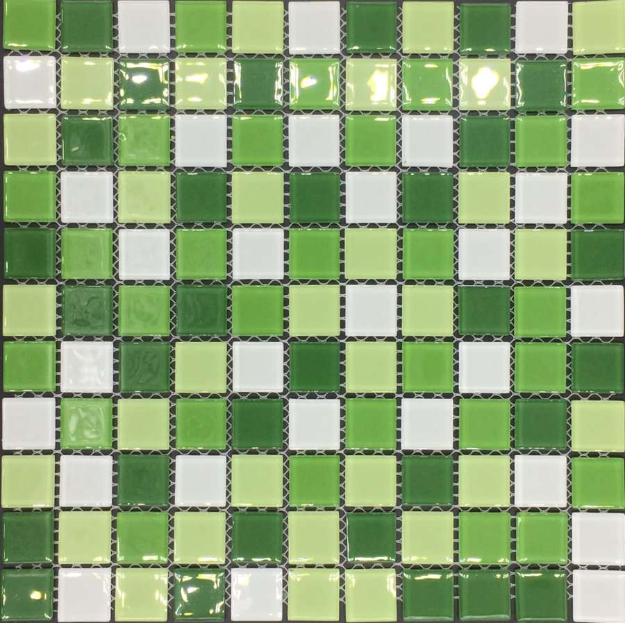Мозаика Pixel Mosaic PIX011 Стекло (25x25 мм), цвет зелёный, поверхность глянцевая, квадрат, 300x300