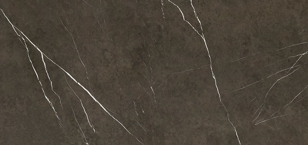 Широкоформатный керамогранит Apavisa Fluid Pietra Grey Polished, цвет чёрный, поверхность полированная, прямоугольник, 1200x2600