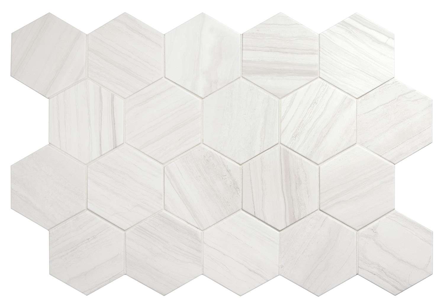 Керамогранит Equipe Lithos White 27971, цвет белый, поверхность матовая, шестиугольник, 101x116