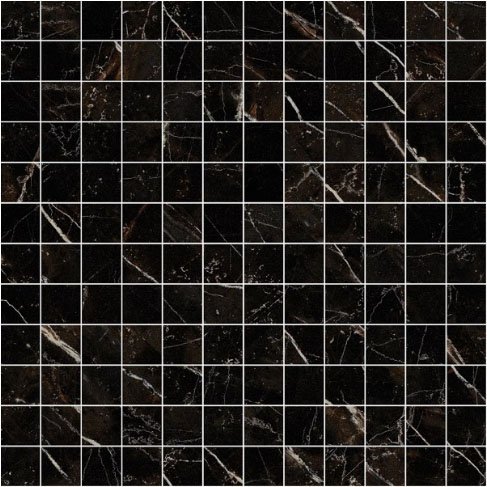 Мозаика Versace Emote Mos. T144 Nero Amasanta 262632, цвет чёрный, поверхность полированная, квадрат, 390x390
