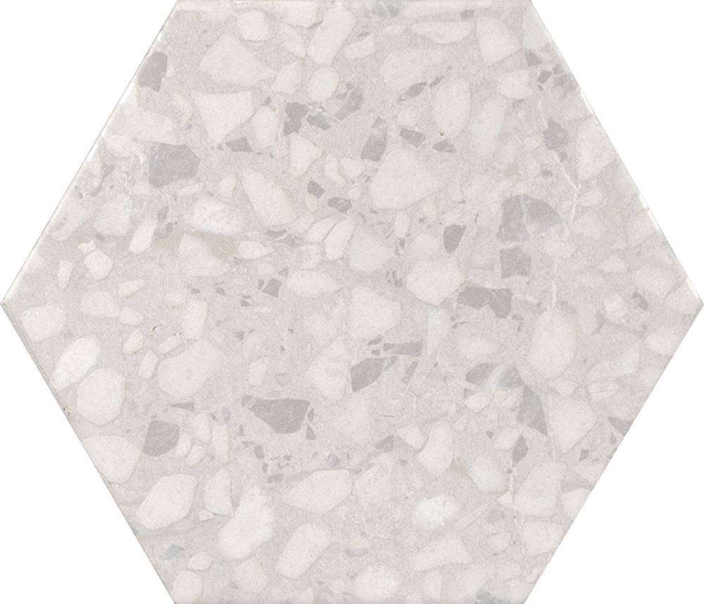 Керамогранит Durstone Six Terazzo Talc, цвет белый, поверхность матовая, прямоугольник, 230x270