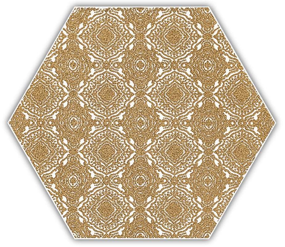 Декоративные элементы Paradyz Shiny Lines Gold Heksagon Inserto E, цвет жёлтый, поверхность матовая, прямоугольник, 171x198
