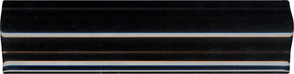 Бордюры Dar Ceramics Biselado/Liso Moldura Antigua Negro Brillo, цвет чёрный, поверхность глянцевая, прямоугольник, 50x200