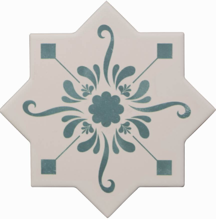 Декоративные элементы Cevica Becolors Star Dec. Stencil Lagoon, цвет зелёный, поверхность матовая, квадрат, 133x133
