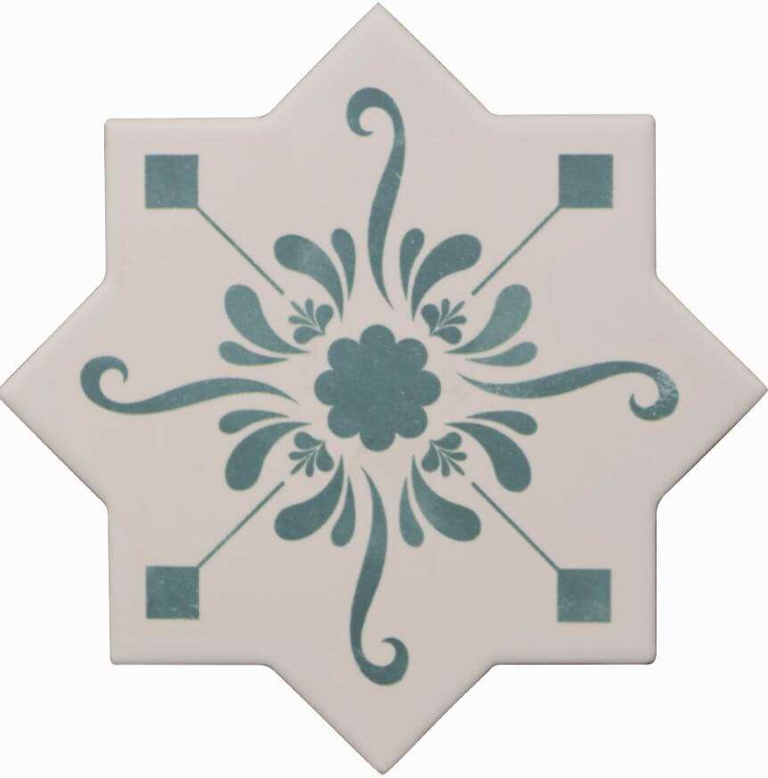 Декоративные элементы Cevica Becolors Star Dec. Stencil Lagoon, цвет зелёный, поверхность матовая, квадрат, 133x133
