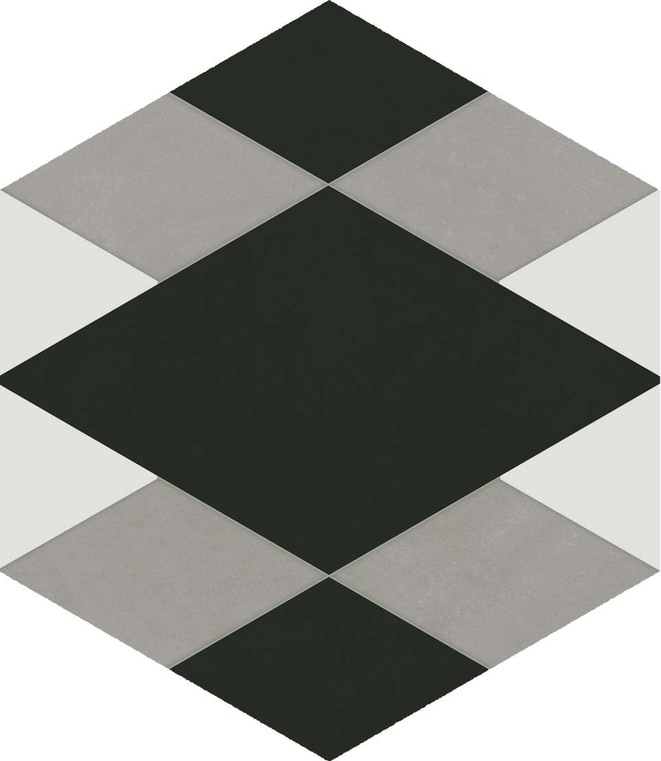 Декоративные элементы Kerama Marazzi Кальсада 6 VT\A289\SG1010, цвет белый серый чёрный, поверхность натуральная, шестиугольник, 104x120