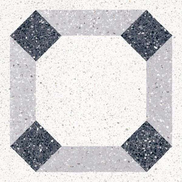 Керамогранит Marca Corona Forme Anello F. D082, цвет чёрно-белый, поверхность матовая, квадрат, 200x200