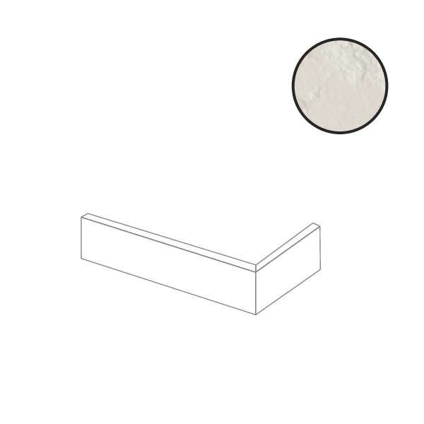Бордюры Emilceramica (Acif) Kotto Brick Angolare Gesso E38X, цвет белый, поверхность матовая, прямоугольник, 60x250