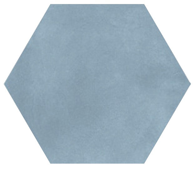 Керамогранит Elios Hexagon Blue 00ZE050, цвет синий, поверхность матовая, шестиугольник, 254x292
