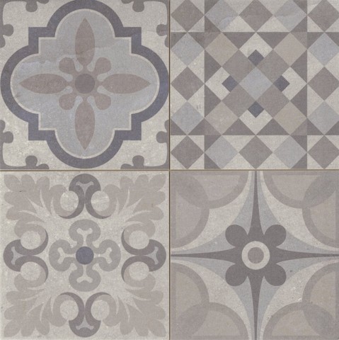Декоративные элементы Cifre Montblanc Skyros Deco Gris, цвет серый, поверхность сатинированная, квадрат, 442x442
