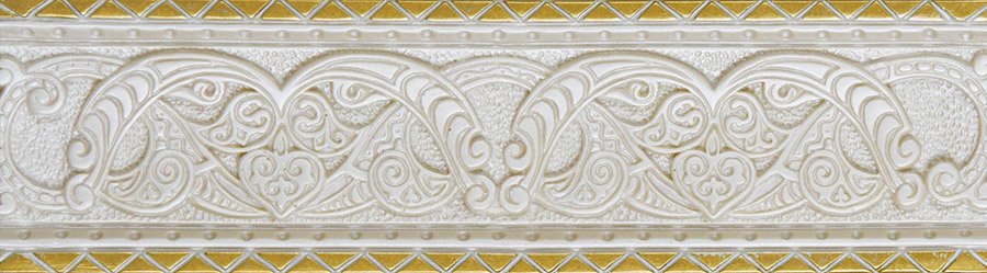 Бордюры Newker Listello Orna Ivory, цвет бежевый, поверхность глянцевая, прямоугольник, 80x300