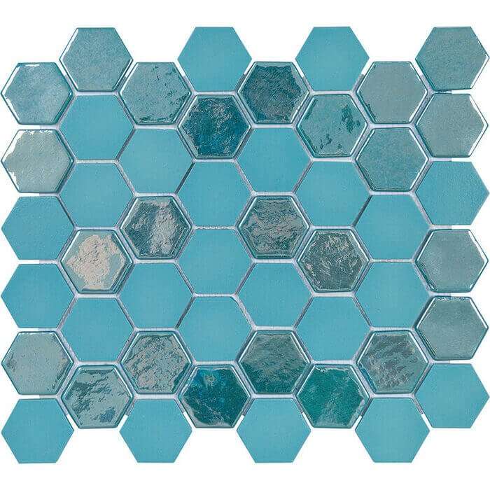 Мозаика Togama Sixties Turquoise 6, цвет бирюзовый, поверхность глянцевая, прямоугольник, 298x330
