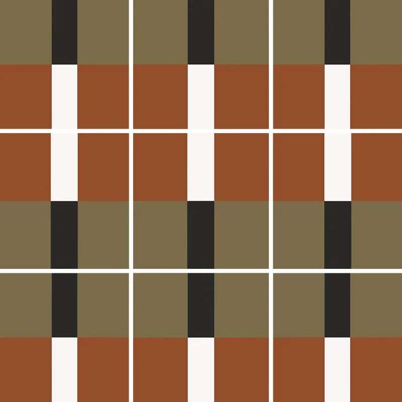 Керамогранит Equipe Bauhome Band Warm 27687, цвет разноцветный, поверхность матовая, квадрат, 200x200