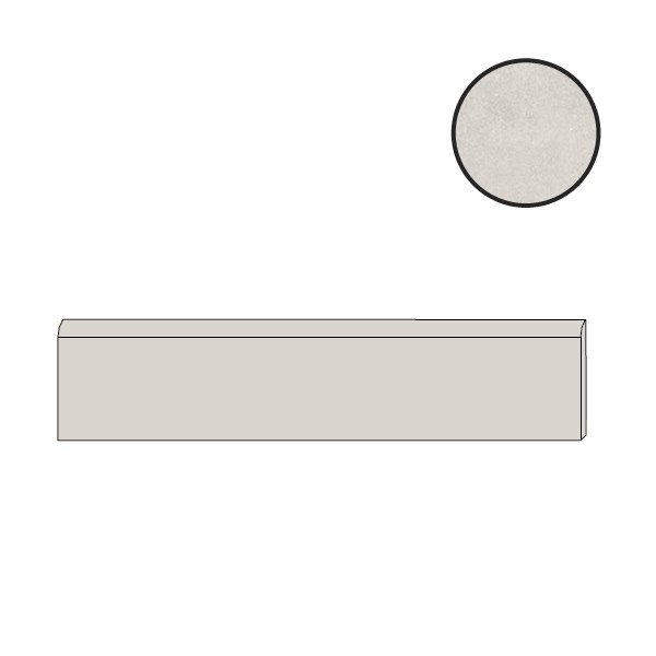 Бордюры Piemme Materia Batt. Opal Lap/Ret 02899, цвет белый, поверхность лаппатированная, прямоугольник, 45x600