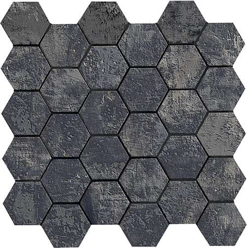 Мозаика La Faenza Artile Esagona Black Gold 156331, цвет чёрный, поверхность матовая, шестиугольник, 300x300
