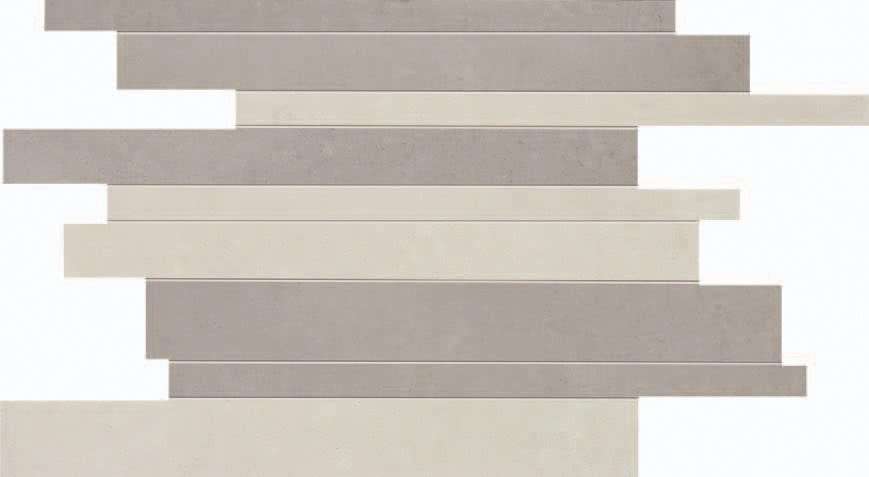 Мозаика ABK Mosaico Brick White Silver DKR51052, цвет бежевый, поверхность матовая, прямоугольник, 300x340