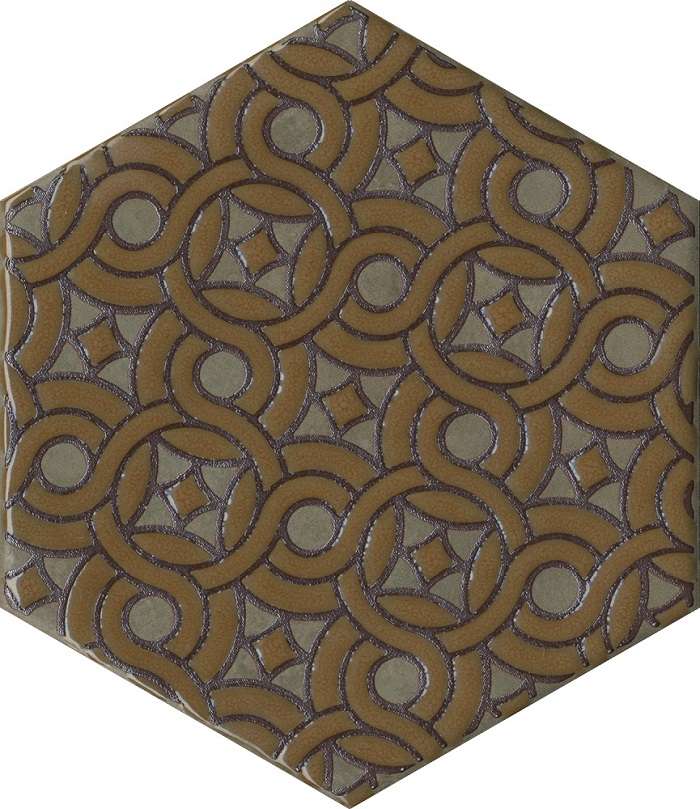 Декоративные элементы Kerama Marazzi Гроссето декор коричневый VT\B559\SG23041N, цвет коричневый, поверхность матовая, шестиугольник, 200x231