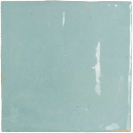 Керамическая плитка Wow Mestizaje Zellige Aqua 111346, цвет бирюзовый, поверхность глянцевая, квадрат, 125x125