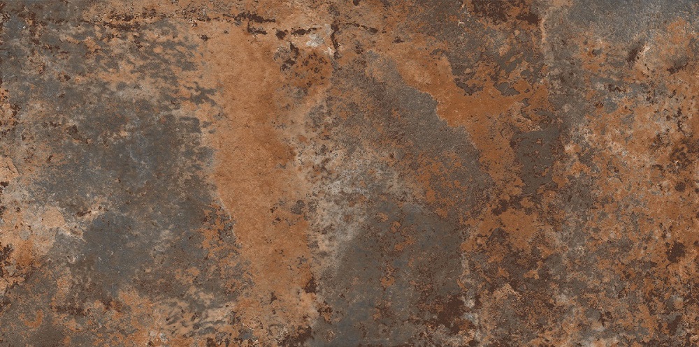 Керамогранит Staro Metal Vintage Brown, цвет коричневый, поверхность лаппатированная, прямоугольник, 600x1200