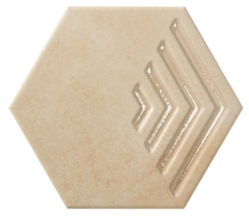 Керамическая плитка Bestile Subway Corner Beige, цвет бежевый, поверхность глянцевая, шестиугольник, 198x228