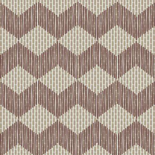 Керамогранит Mutina Tape Zigzag Brown Reta58, цвет коричневый, поверхность матовая рельефная, квадрат, 205x205