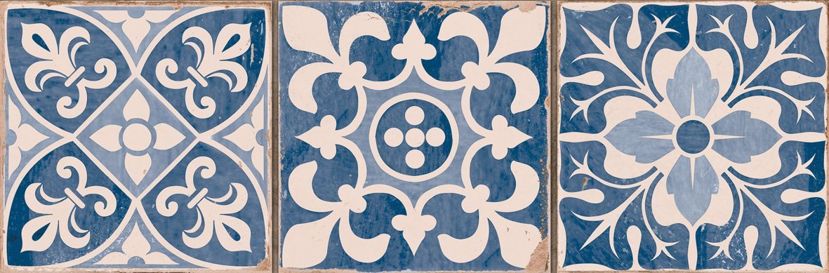 Бордюры Peronda C.FS Faenza-A 13714, цвет белый синий, поверхность матовая, прямоугольник, 110x330
