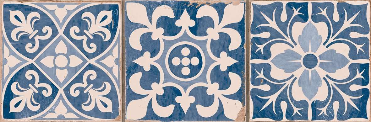 Бордюры Peronda C.FS Faenza-A 13714, цвет белый синий, поверхность матовая, прямоугольник, 110x330