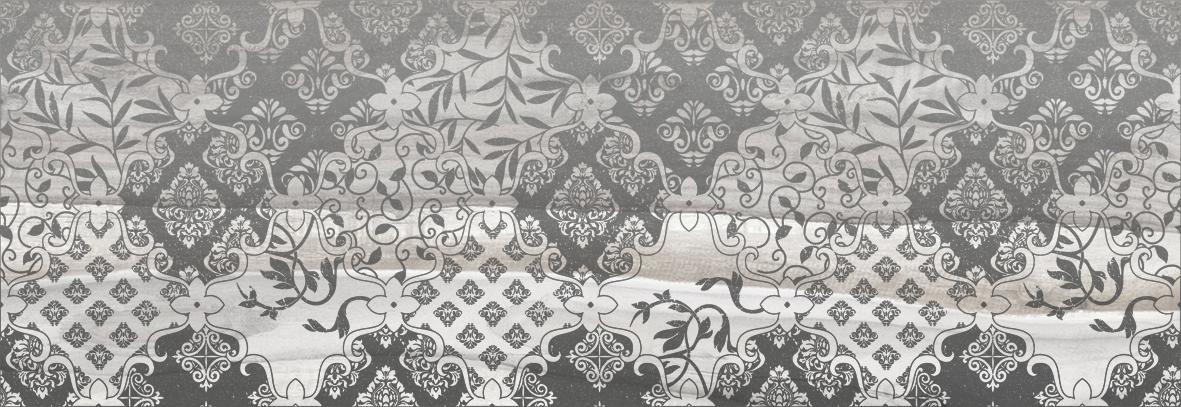 Декоративные элементы Laparet Grace Fancy Декор серый, цвет серый, поверхность глянцевая, прямоугольник, 200x600