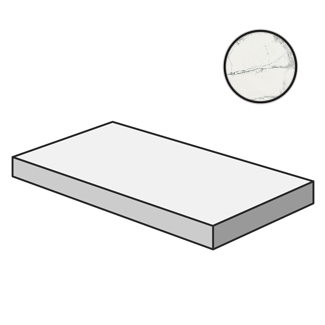 Ступени Italon Charme Deluxe Invisible Scalino 120 Ang Dx 620070001609, цвет белый, поверхность патинированная, прямоугольник с капиносом, 330x1200