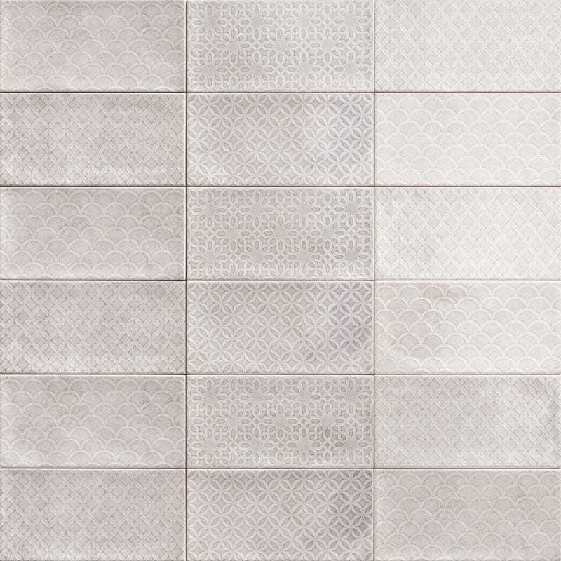 Декоративные элементы Mainzu Camden Decor Grey, цвет серый, поверхность глянцевая, прямоугольник, 100x200