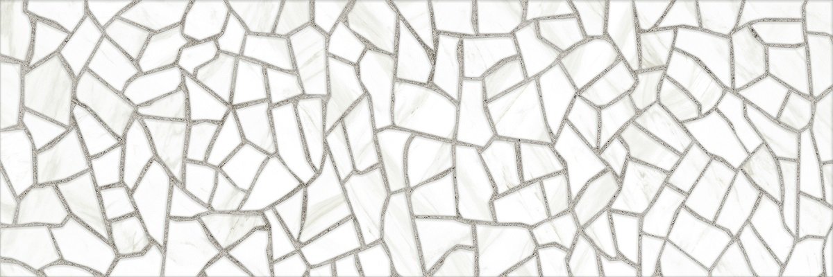 Декоративные элементы Керамин Барселона 7Д, цвет белый, поверхность глянцевая, прямоугольник, 250x750