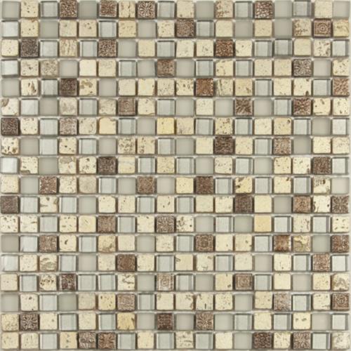 Мозаика NS Mosaic S-821, цвет бежевый, поверхность матовая, квадрат, 305x305