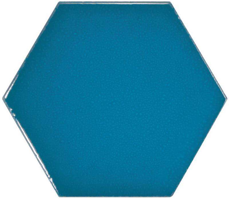 Керамическая плитка Equipe Scale Hexagon Electric Blue 23836, цвет синий, поверхность глянцевая, шестиугольник, 107x124