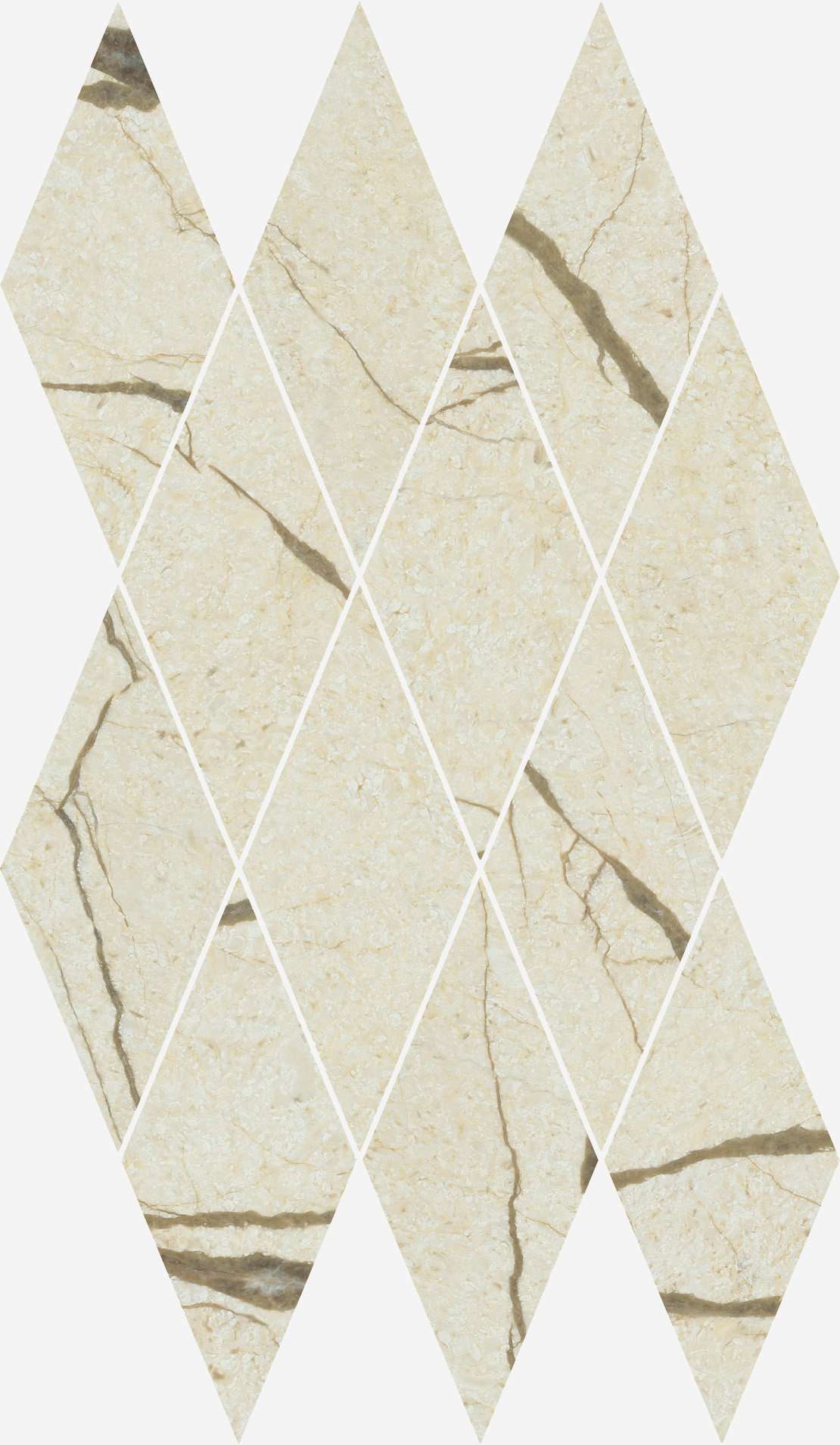 Мозаика Italon Charme Deluxe River Mosaico Diamond Lux 620110000115, цвет бежевый, поверхность полированная, прямоугольник, 280x480