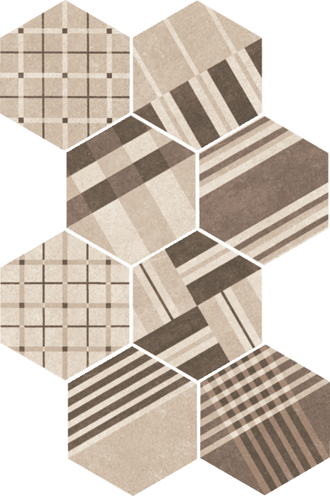 Декоративные элементы Equipe Hexatile Cement Geo Sand 22100, цвет бежевый, поверхность матовая, шестиугольник, 175x200