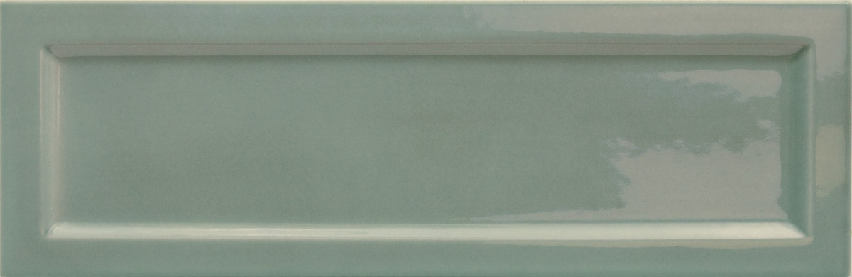 Керамическая плитка Equipe Island Frame Watery 31204, цвет зелёный, поверхность глянцевая 3d (объёмная), под кирпич, 65x200