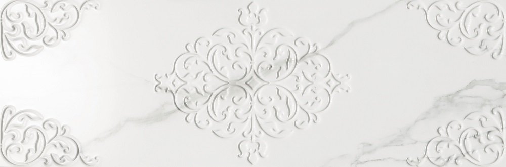 Керамическая плитка Ricchetti Marble Boutique Statuario White Chisel Lucido Ret, цвет белый, поверхность глянцевая, прямоугольник, 300x900