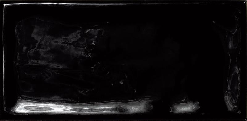 Керамическая плитка El Barco Alfaro Negro Br., цвет чёрный тёмный, поверхность глазурованная, кабанчик, 75x150