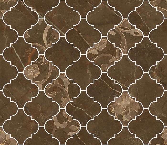 Мозаика Versace Emote Mos. Arabescato Pulpis Marrone 262623, цвет коричневый, поверхность полированная, квадрат, 350x350