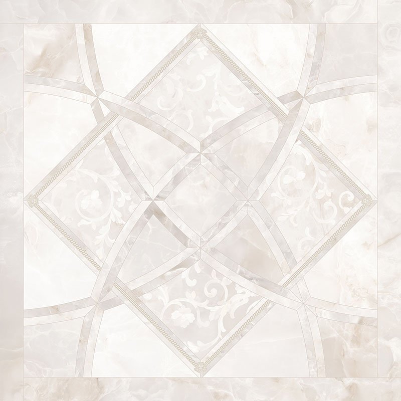 Декоративные элементы Versace Emote Intarsio Onice Bianco 262530, цвет белый, поверхность полированная, квадрат, 780x780